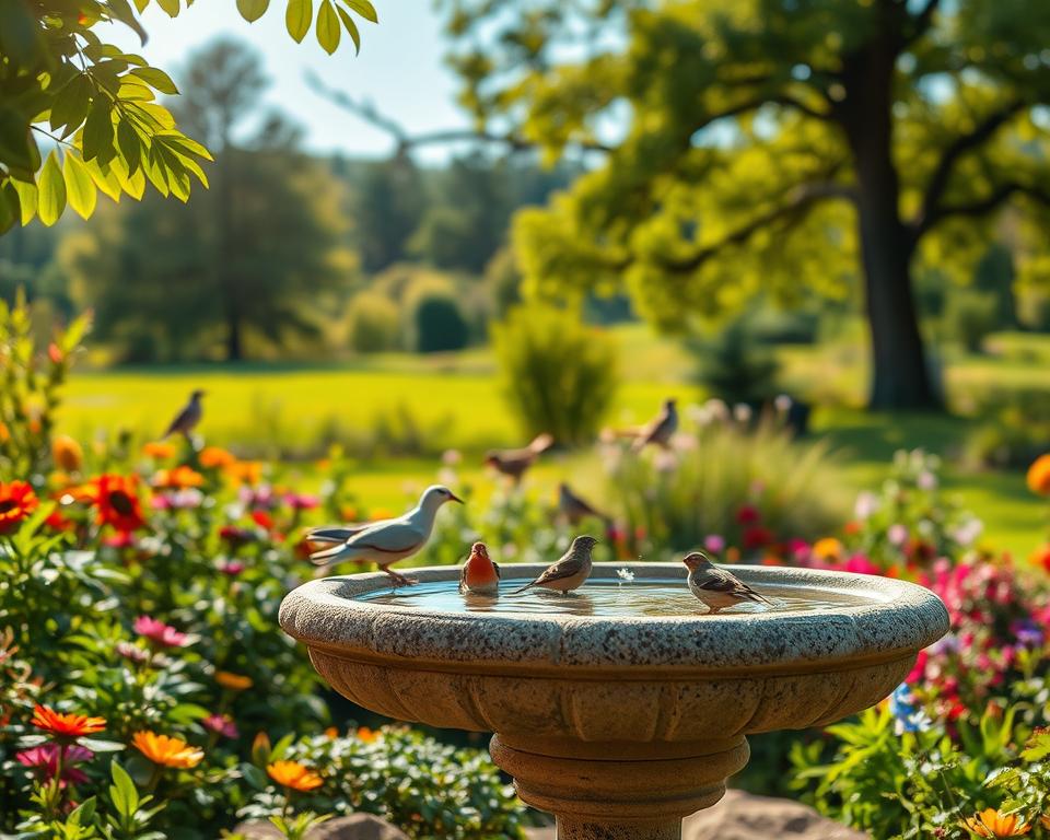 Vogeltränken im Garten