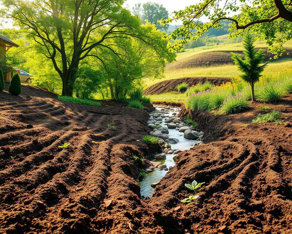 Vorbereitung Gartenboden Bachlauf