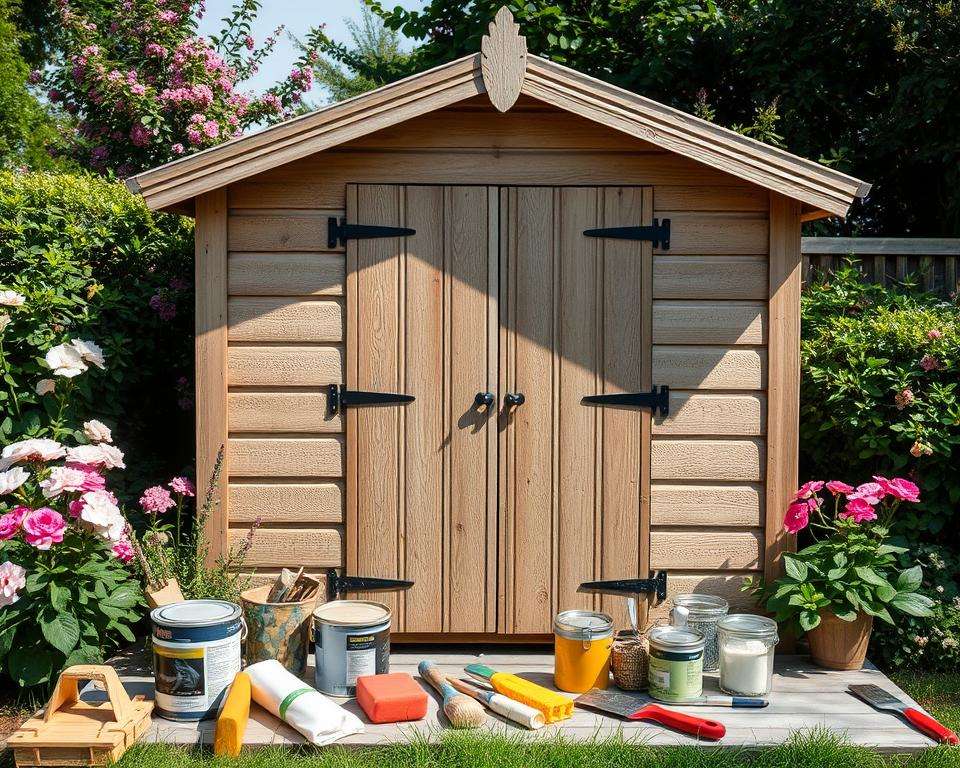 Vorbereitung Gartenhaus streichen