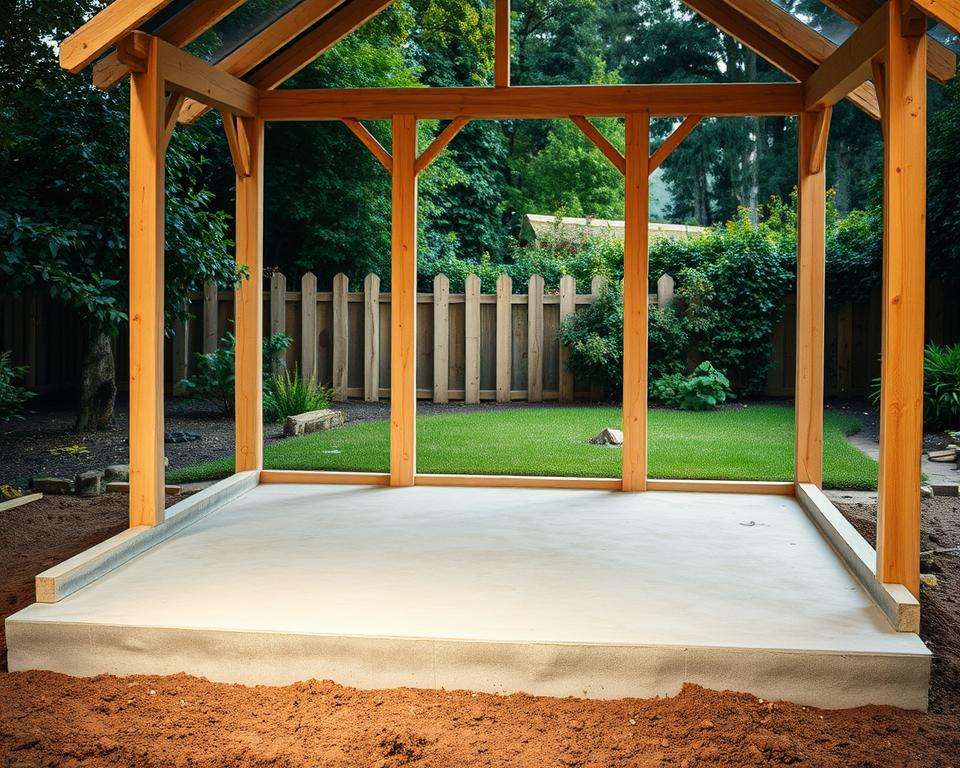 Vorbereitung Gartenschuppen Fundament