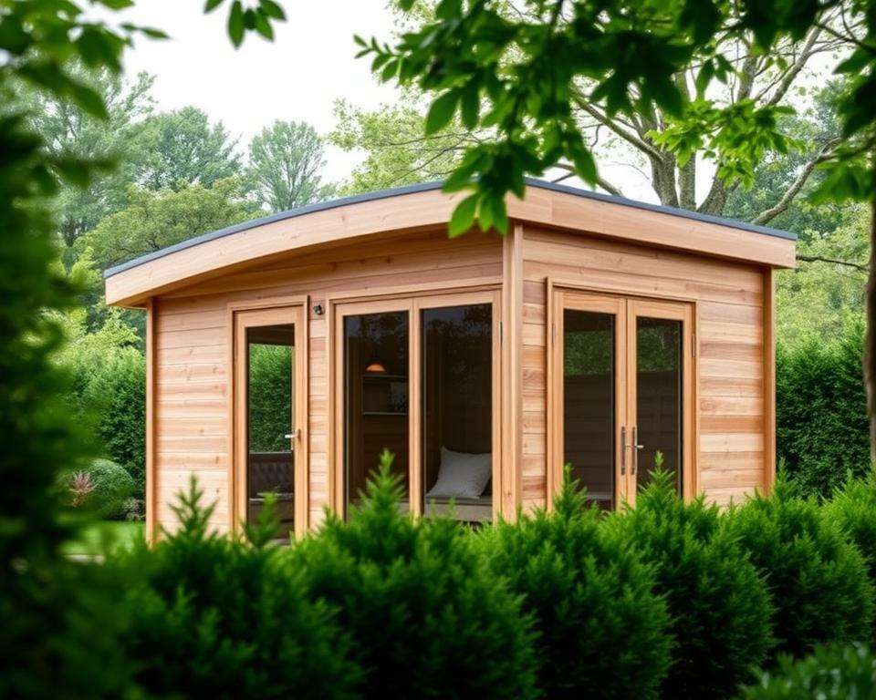 Vorteile eine Holz-Gartenhauses mit Flachdach