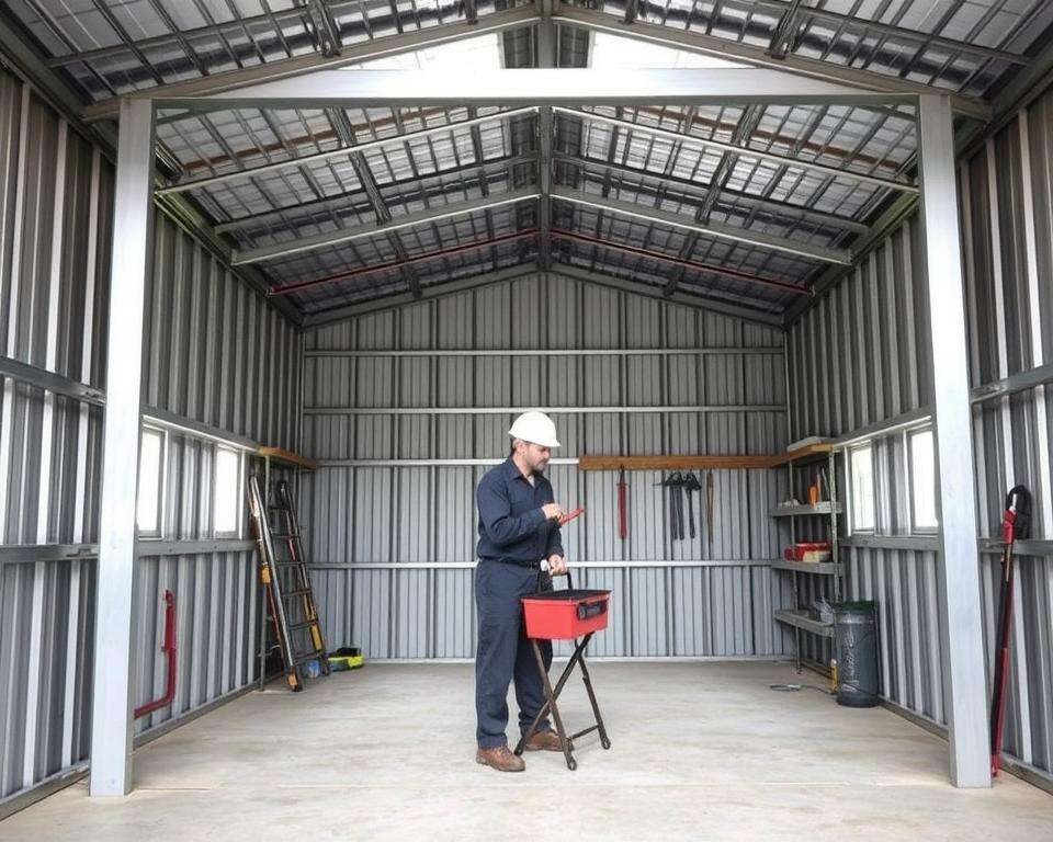 Wartung Metallschuppen