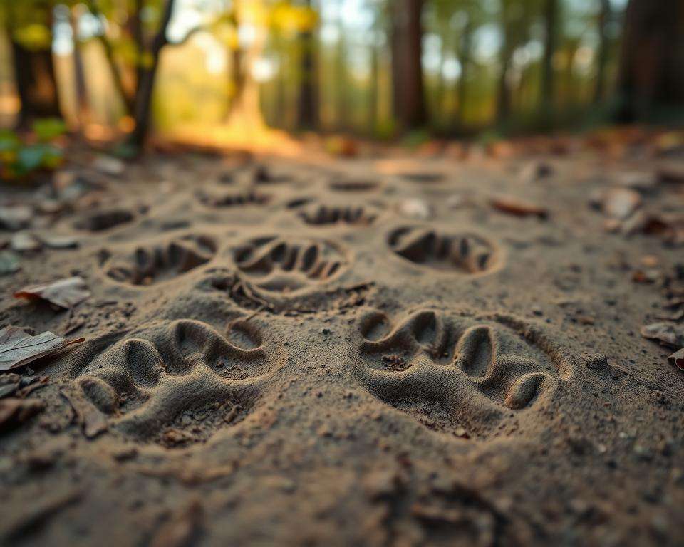 Waschbär Spuren Identifikation
