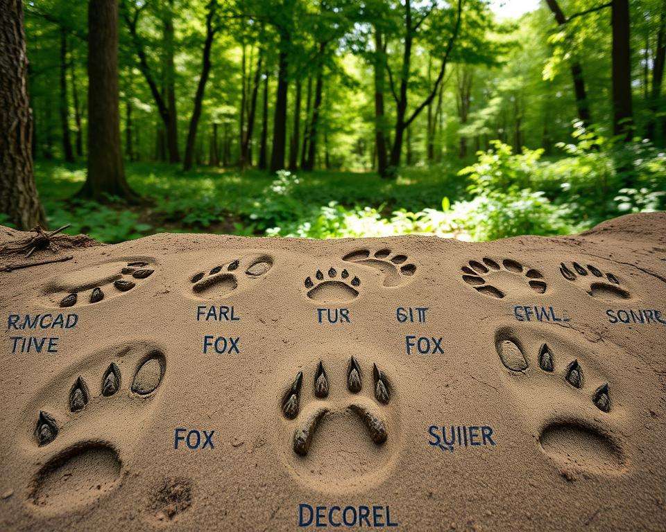 Waschbär Spuren Vergleich