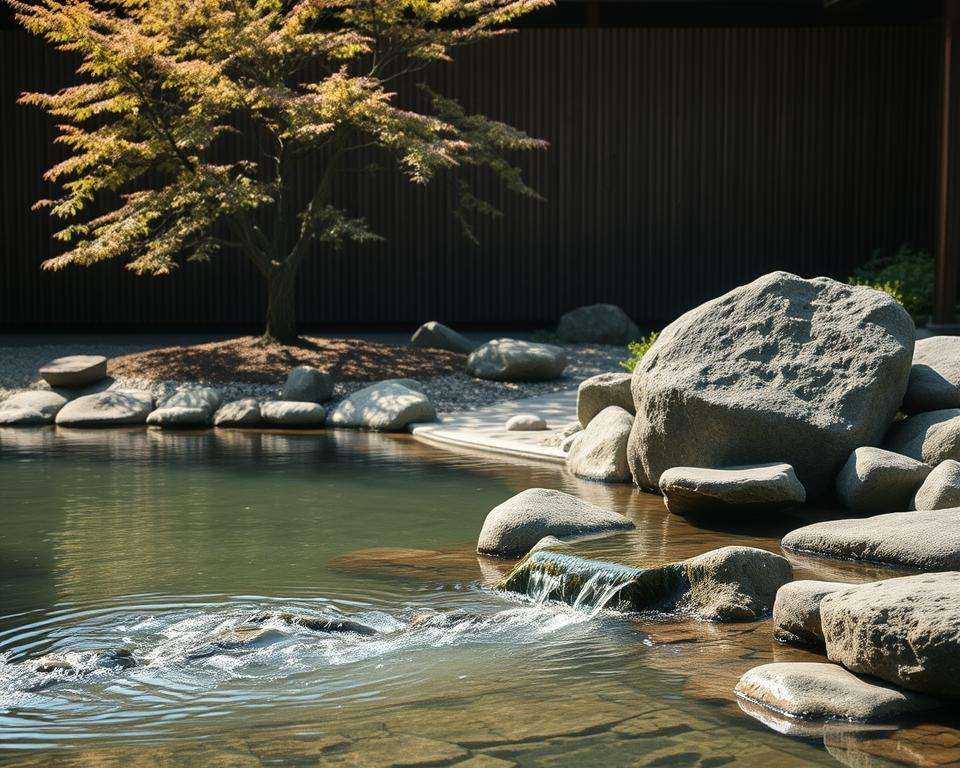 Wasser Steinelemente Zen-Garten