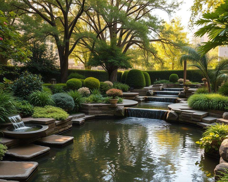 Wasser als gestalterisches Element in Stadtgärten