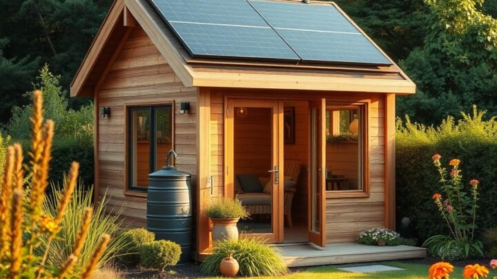 Wasser und Strom sparen im Holz-Gartenhaus