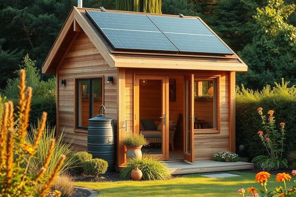 Wasser und Strom sparen im Holz-Gartenhaus