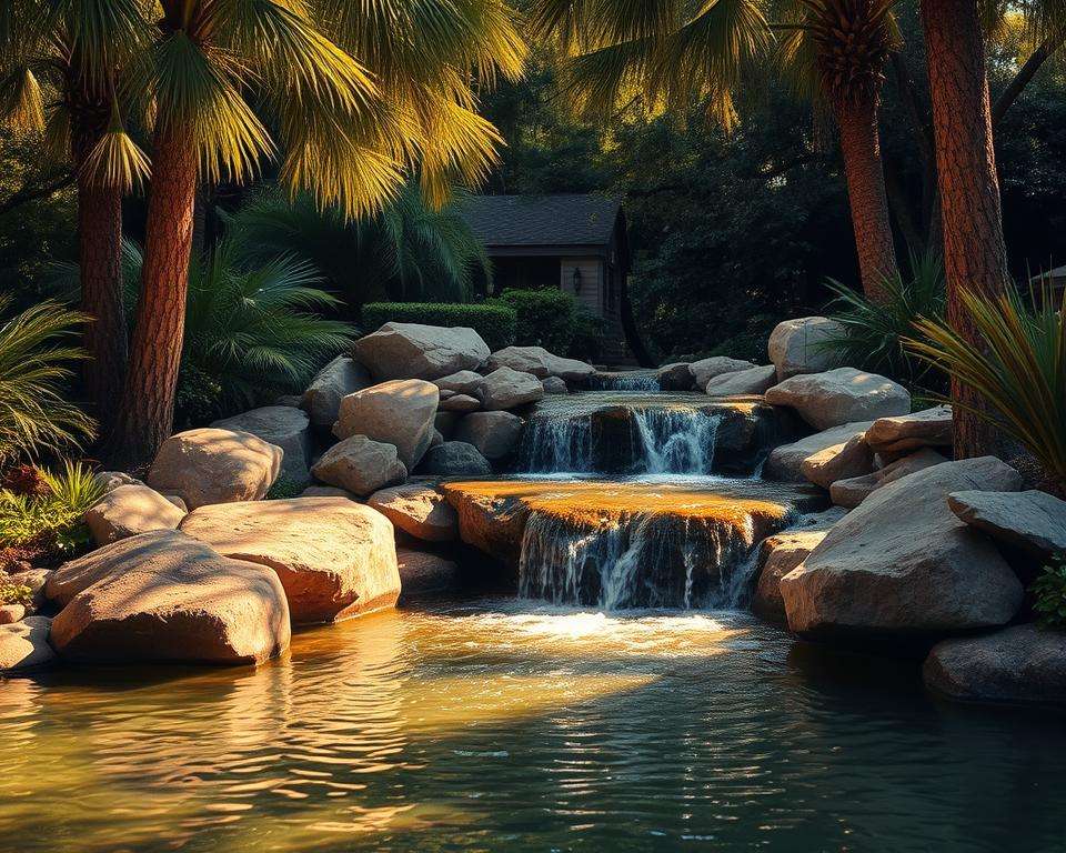 Wasserfall Standort Garten