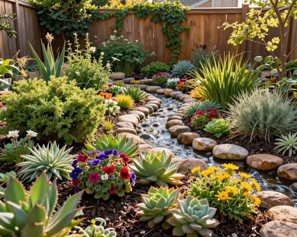 Wassersparender Garten Design