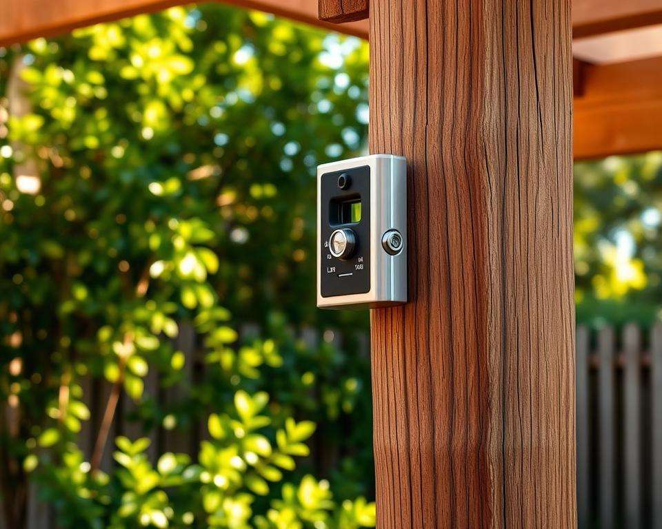 Wasserwaage für stabile Pfosten beim Aufbau