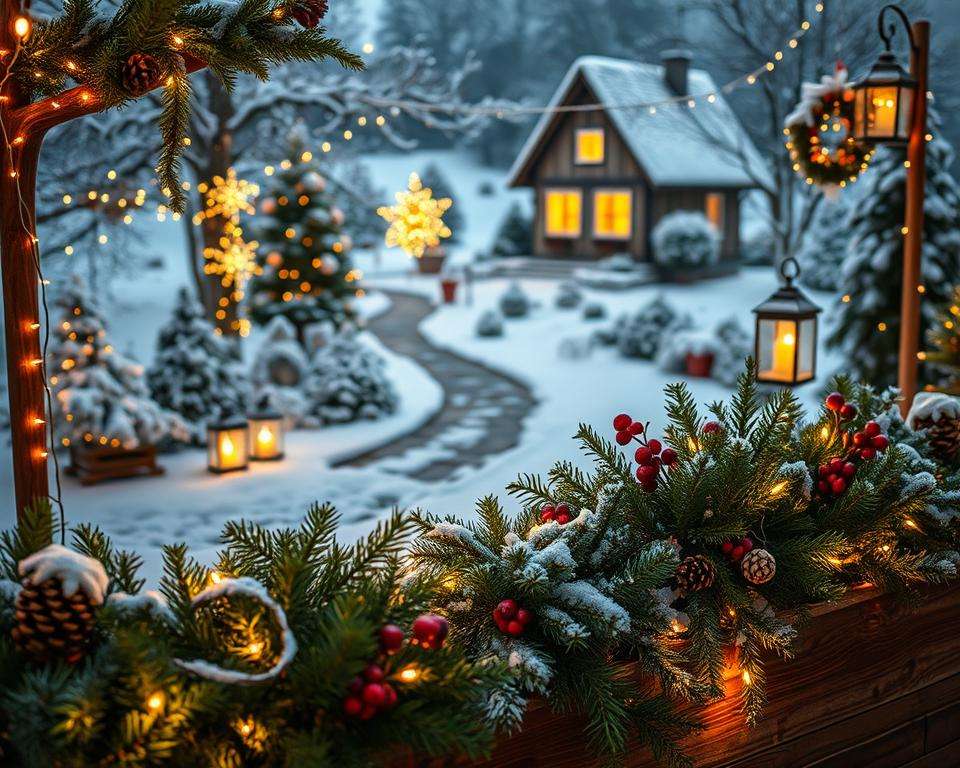 Weihnachtliche Beleuchtung im Garten Weihnachtliche Beleuchtung im Garten