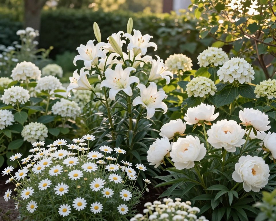 Weiße Gartenpflanzen Vielfalt