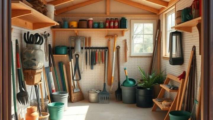 Werkzeug ordentlich verstauen: So organisieren Sie Ihren Gartenschuppen