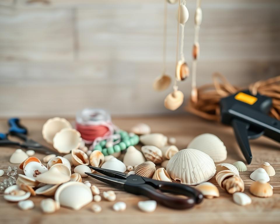 Werkzeuge für Muschelwindspiel