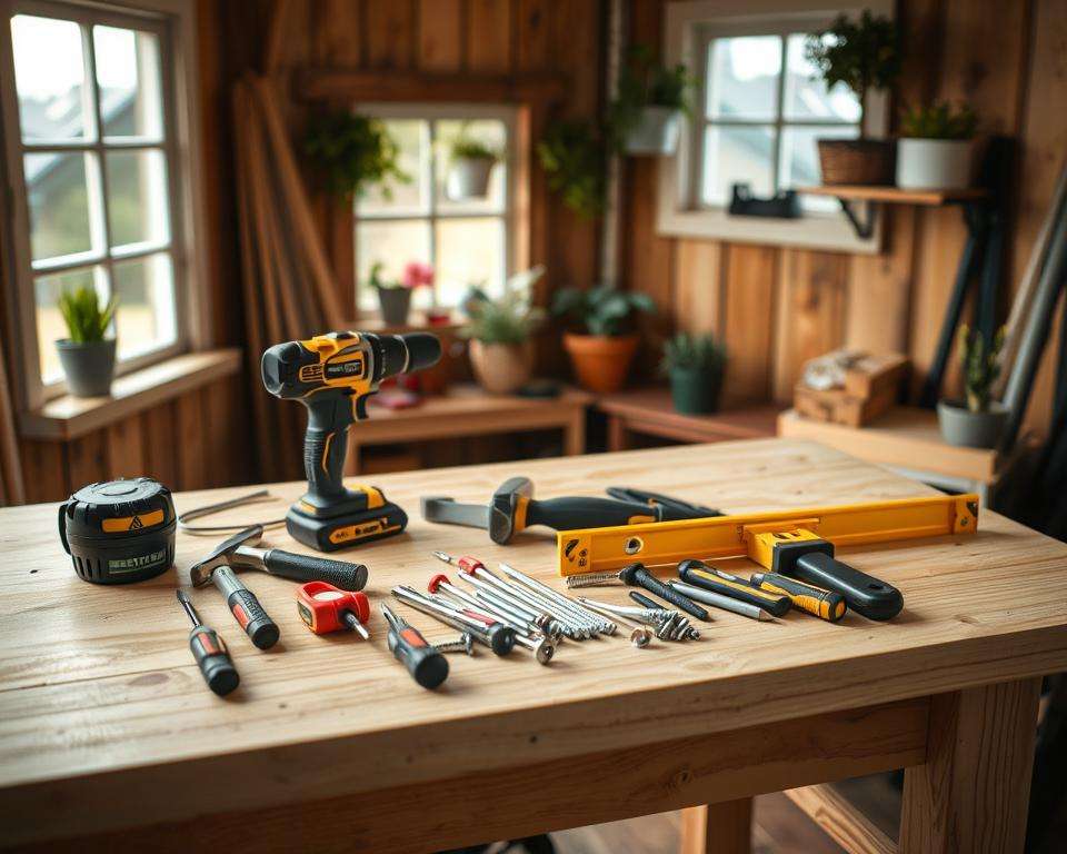 Werkzeuge für Regalinstallation