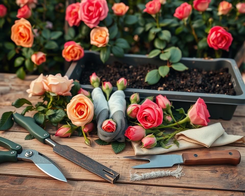 Werkzeuge für Rosenvermehrung
