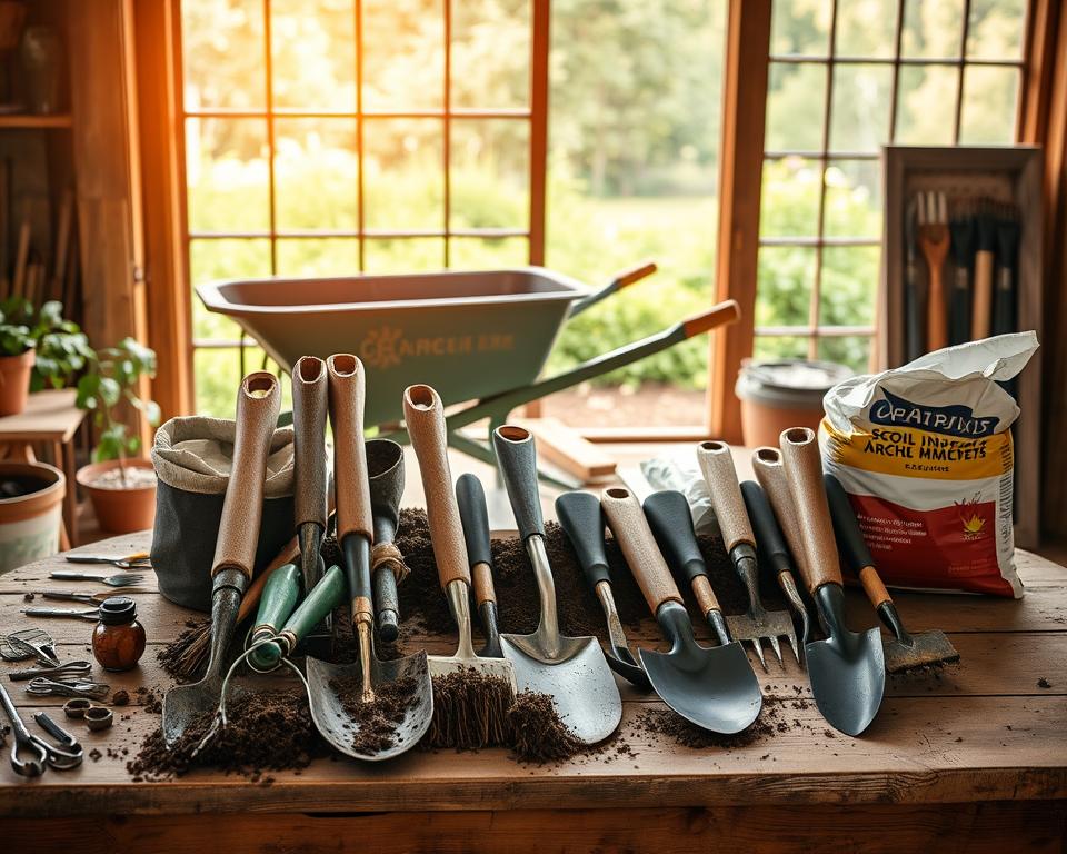 Werkzeuge für die Gartenbegradigung
