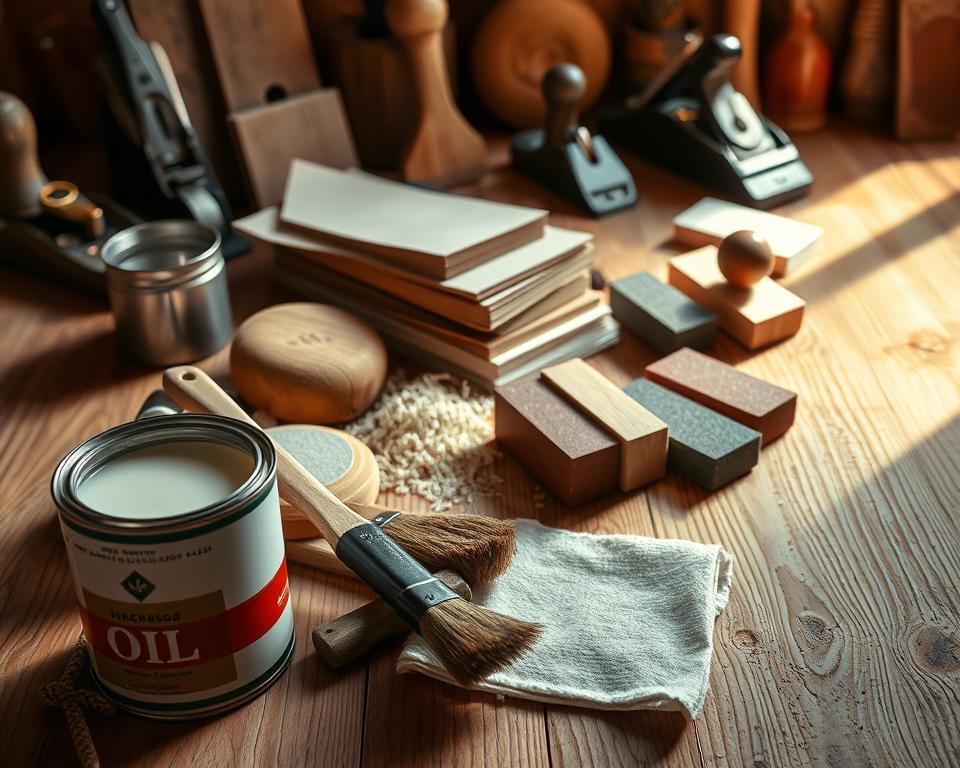 Werkzeuge zum Ölen von Holzböden
