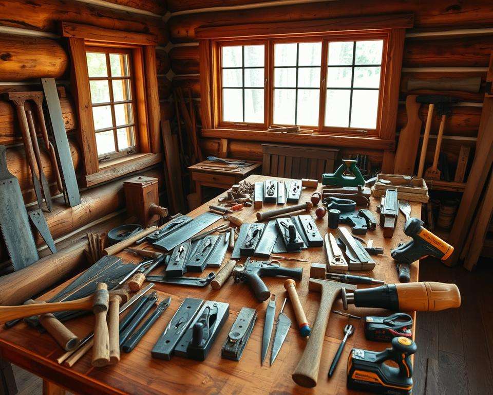 Werkzeugkategorien für den Blockhüttenbau