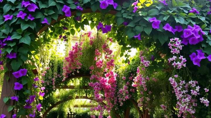 Wie man Pflanzen und Kletterpflanzen an einer Pergola zieht