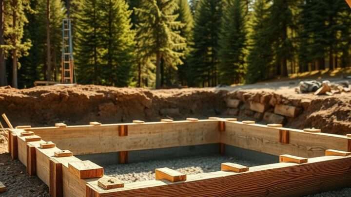 Wie man ein Betonfundament für eine Blockhütte baut