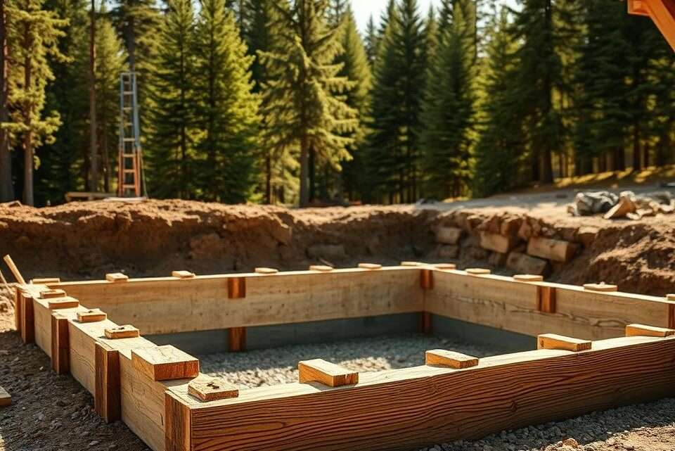 Wie man ein Betonfundament für eine Blockhütte baut