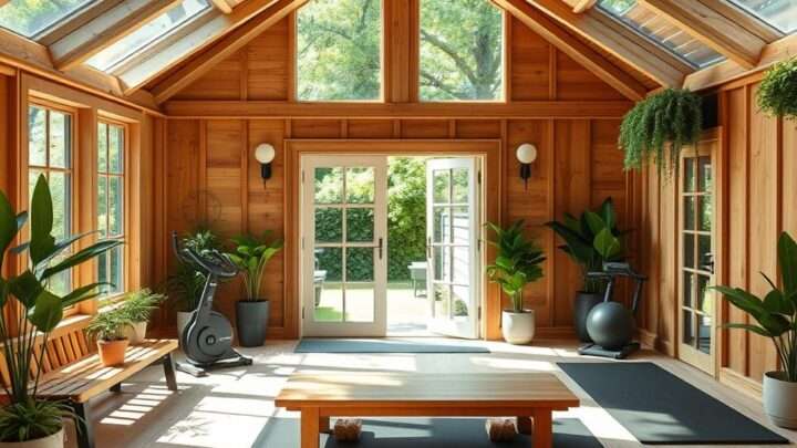 Wie man ein Holz-Gartenhaus als Fitnessstudio einrichtet – Anleitung