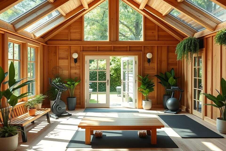 Wie man ein Holz-Gartenhaus als Fitnessstudio einrichtet – Anleitung