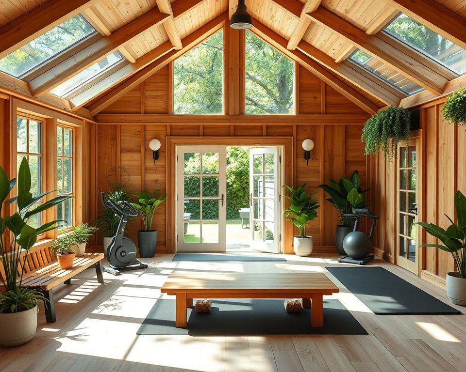 Wie man ein Holz-Gartenhaus als Fitnessstudio einrichtet – Anleitung