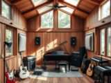 Wie man ein Holz-Gartenhaus als Musikstudio einrichtet