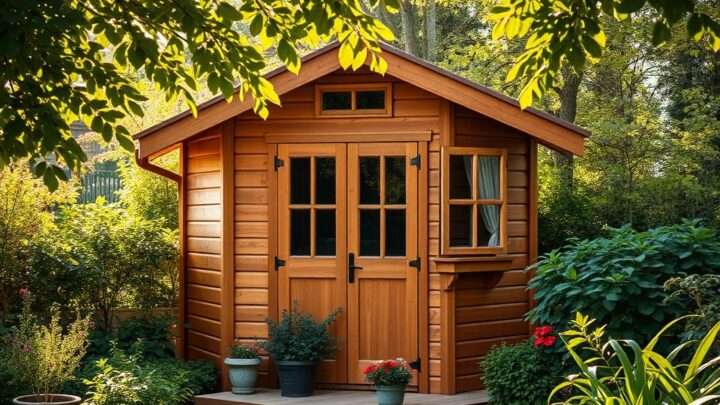 Wie man einen Gartenschuppen außen schön gestaltet