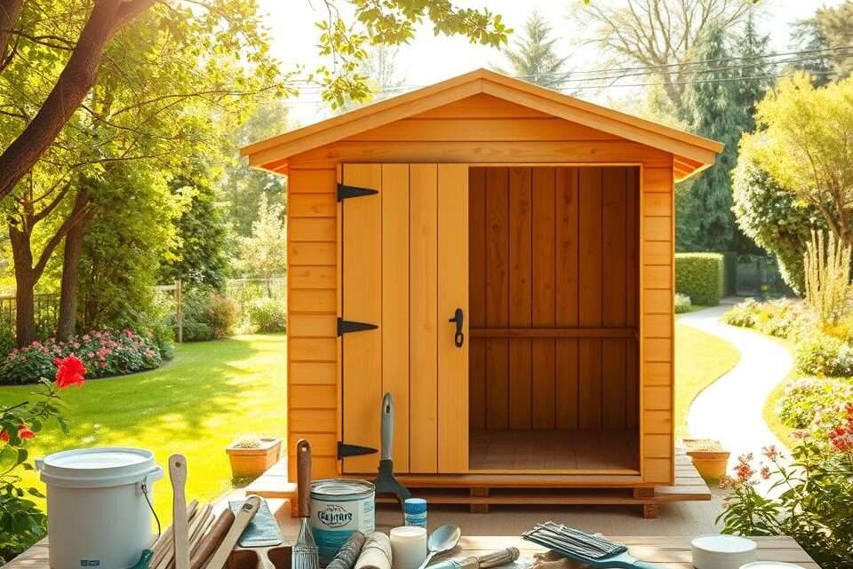 Wie man einen Holzschuppen streicht