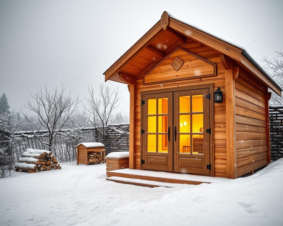 Winterfestes Massivholz-Gartenhaus