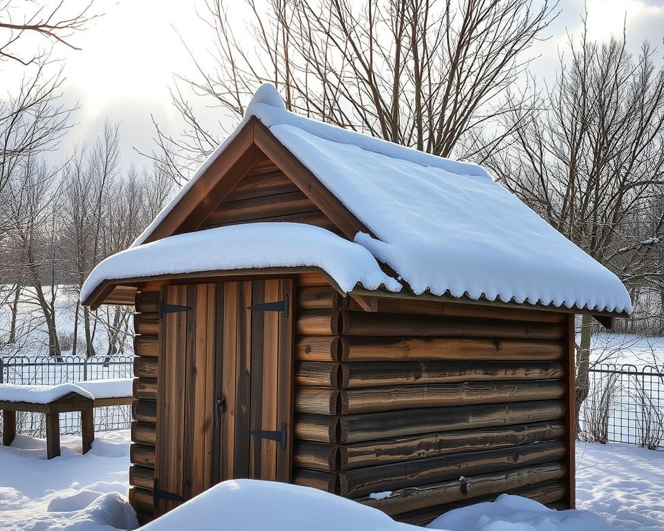 Winterwartung Gartenhaus Schneelast Kontrolle