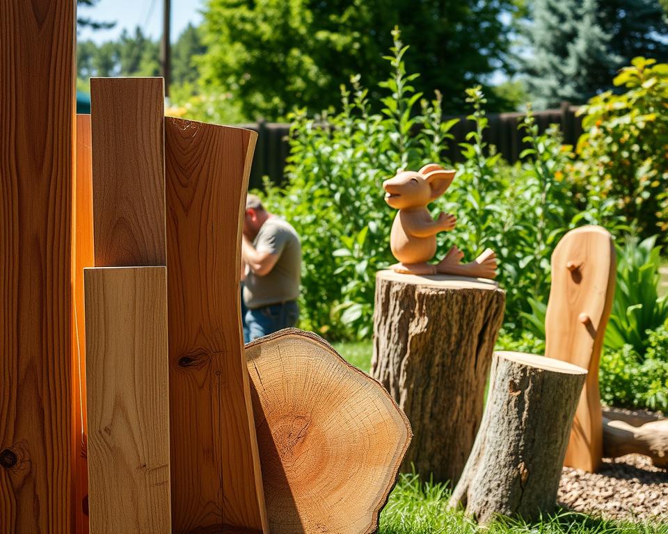 Witterungsbeständige Hölzer für Gartenskulpturen