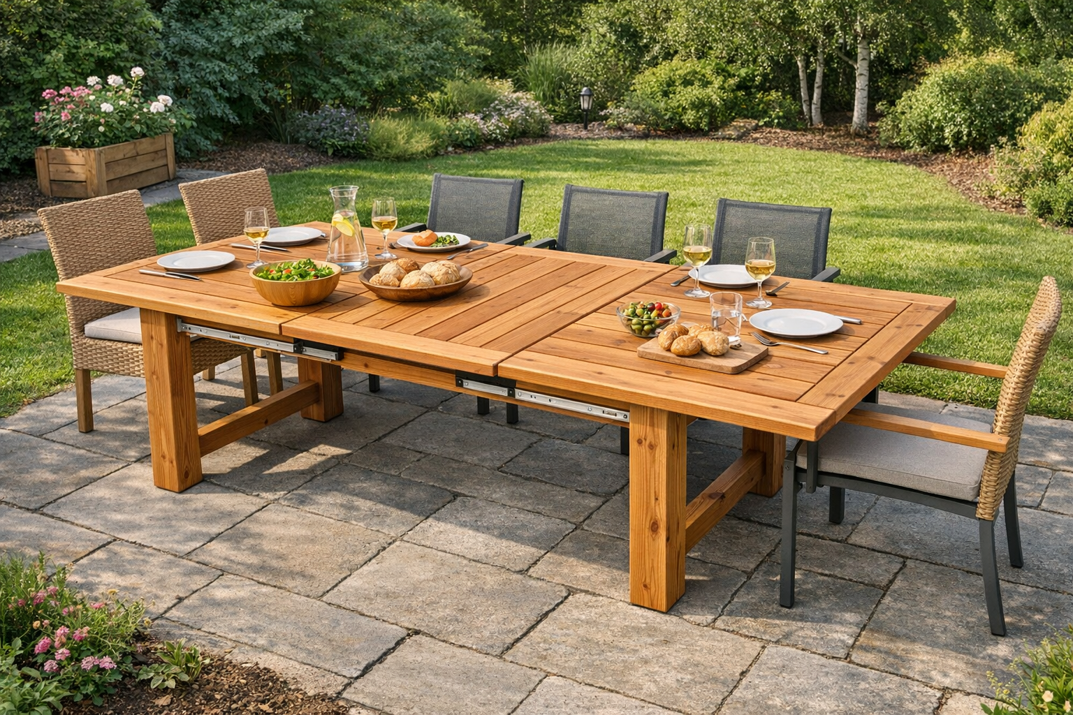 Ausziehbaren Gartentisch selber bauen – Bauanleitung Schritt für Schritt