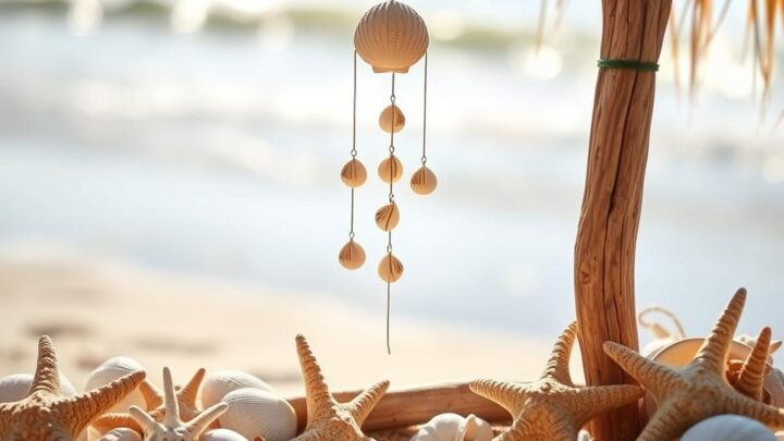 Basteln mit Muscheln Windspiel – Maritime Sommerdeko