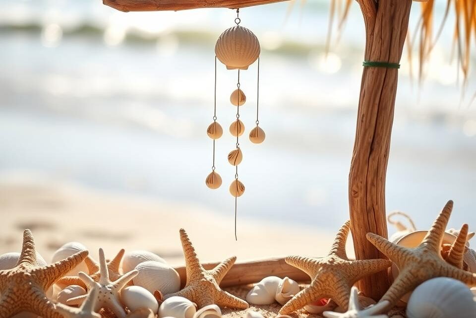Basteln mit Muscheln Windspiel – Maritime Sommerdeko Basteln mit Muscheln Windspiel – Maritime Sommerdeko
