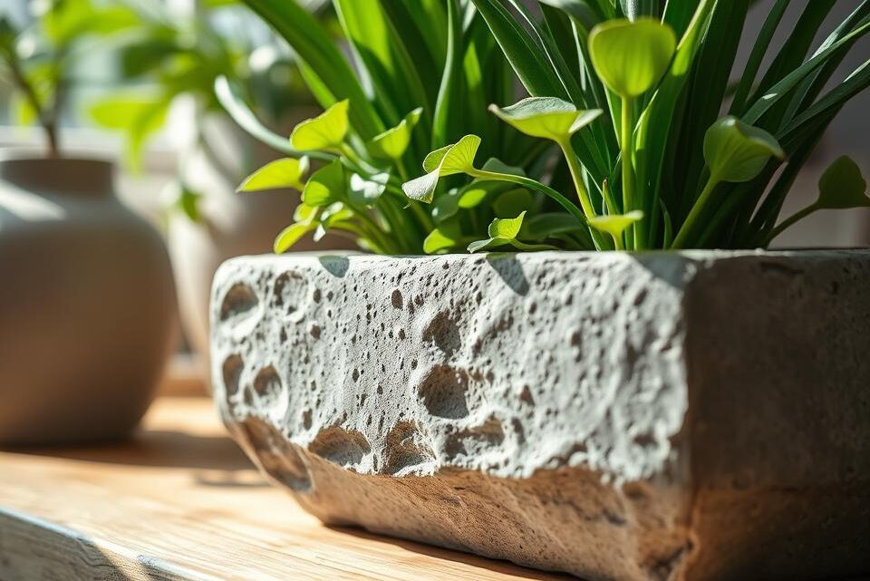 Blumentopf selber machen Beton – DIY Gartendeko Blumentopf selber machen Beton – DIY Gartendeko