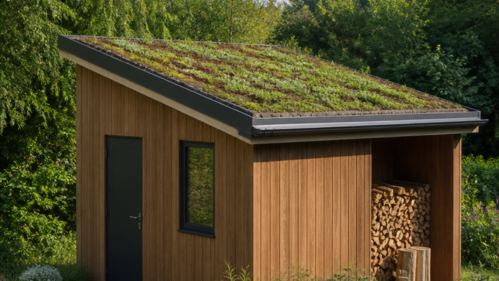 Dachbegrünung auf dem Holz-Gartenhaus fachgerecht planen