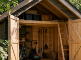 Dachspitz im Gartenhaus als Stauraum sicher nutzen