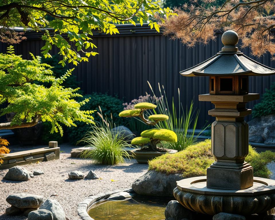 dekorative akzente japanischer garten
