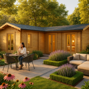 Eck-Blockhaus mit zwei Schlafzimmern “Devon 2” 8x8m | Großes Gartenhaus 4x6m | Blockhaus | Blockbohlenhaus | Sommerhaus kaufen mit Schlafboden Unkategorisiert online kaufen Eck-Blockhaus mit zwei Schlafzimmern “Devon 2” 8x8m | Großes Gartenhaus 4x6m | Blockhaus | Blockbohlenhaus | Sommerhaus kaufen mit Schlafboden Unkategorisiert online kaufen