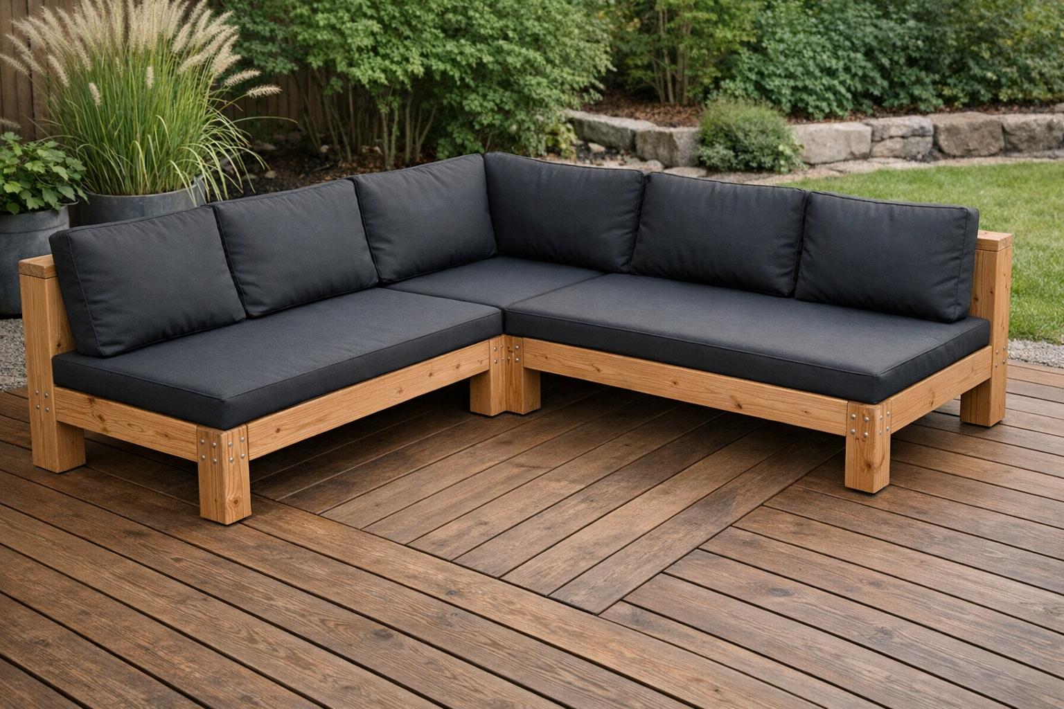 Ecksofa für die Terrasse selber bauen – Bauanleitung Schritt für Schritt
