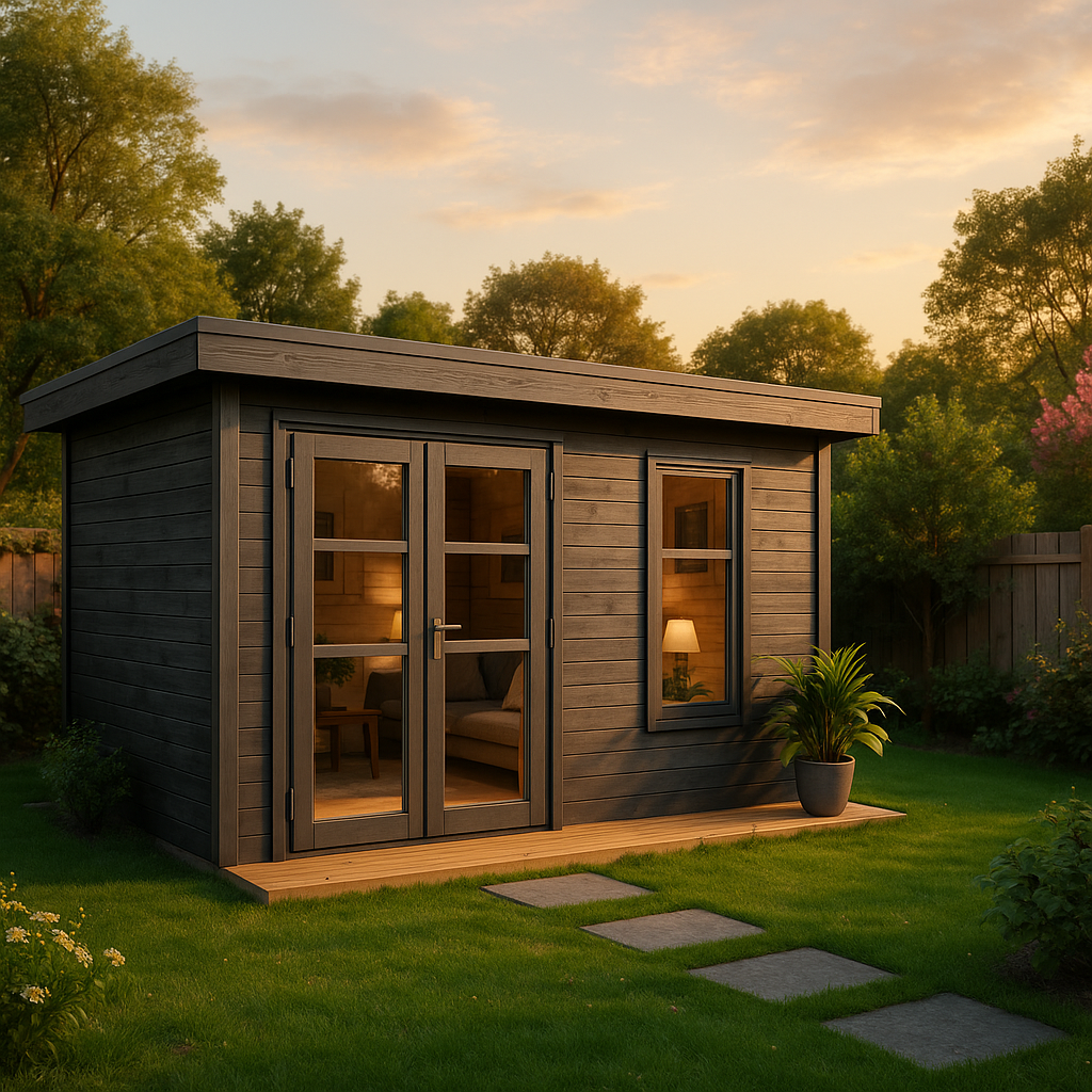 ECO Set - Gartenhaus Leandro-28 -grau