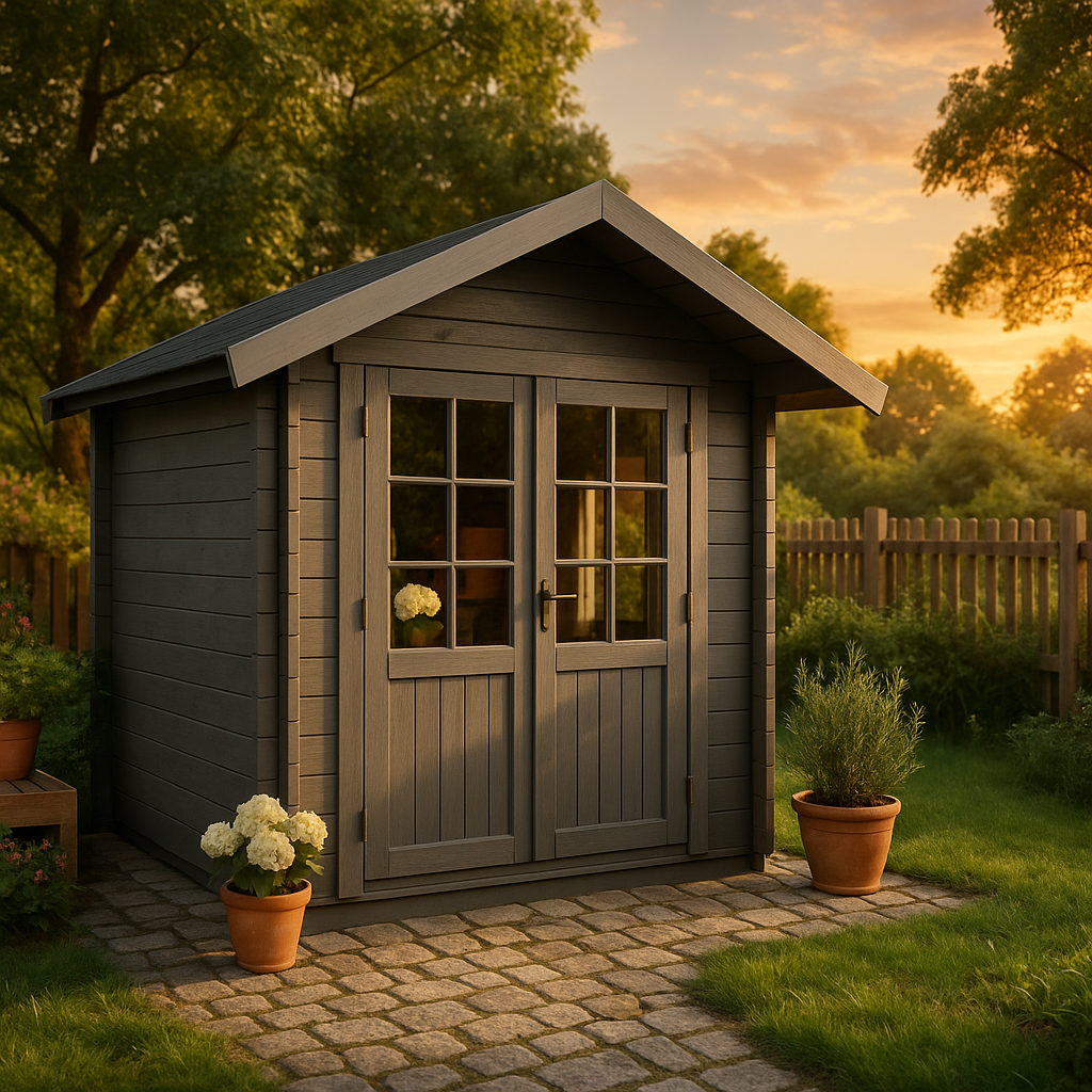 ECO Set - Gartenhaus  Palma -grau|3x3m|Rabatt:32%