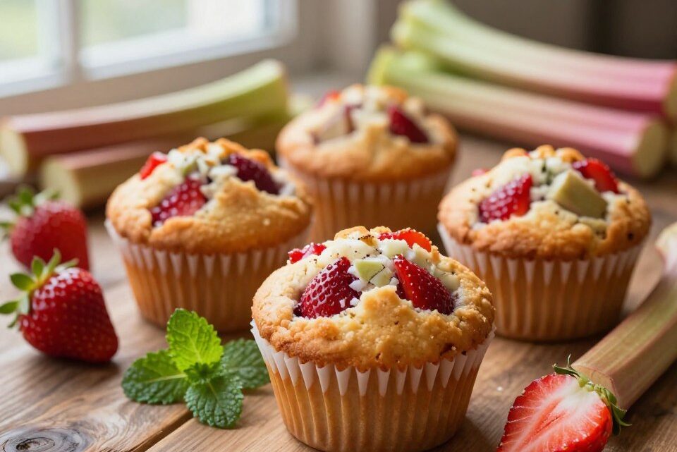 Erdbeer Rhabarber Muffins Rezept – Einfach Backen