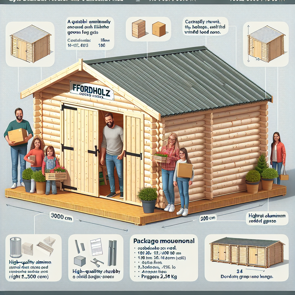 Fjordholz Gartenhaus Modell Q-BIC Alu 44 A