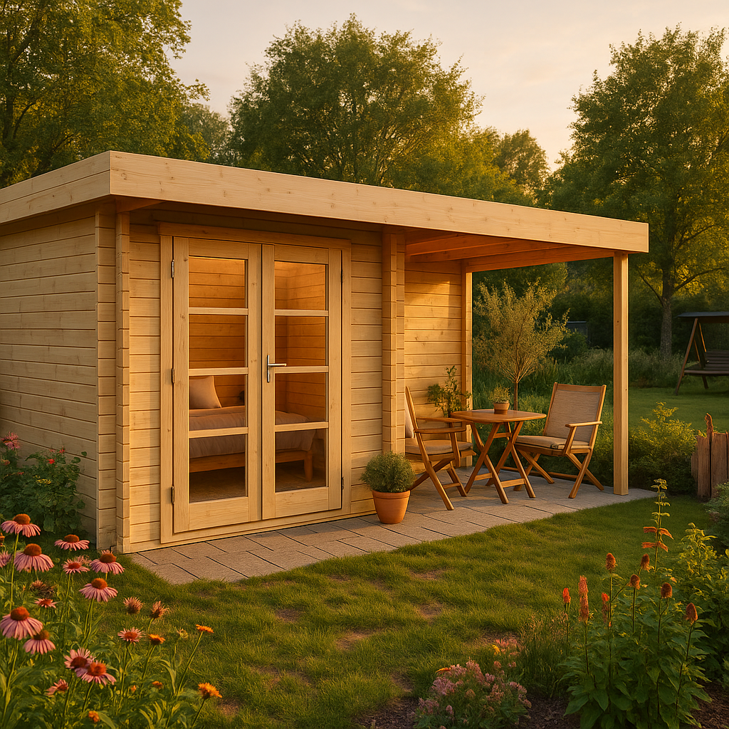 Fjordholz Flachdach Gartenhaus Modell Felix 28